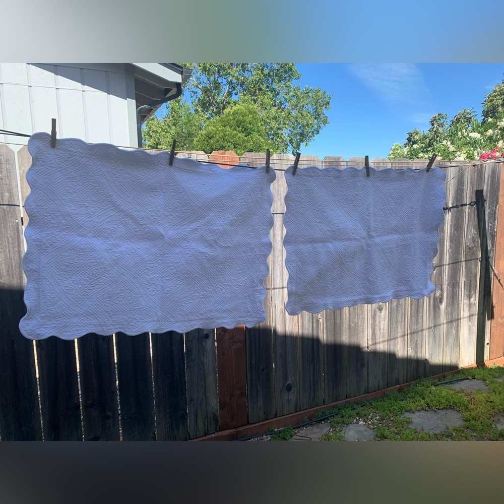 2 Standard Matelasse Pillow Shams - Portugal
